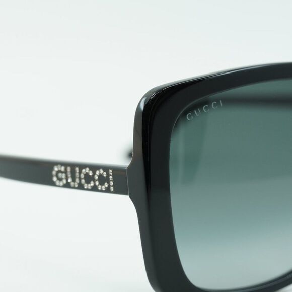 ? NEW GUCCI GG0728SA 001 SHINY BLACK GREY GRADIENT SUNGLASSES main image 8